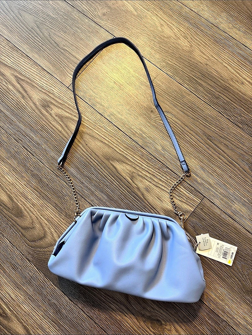 A New Day Ruched Shoulder Bag in Blue NWT